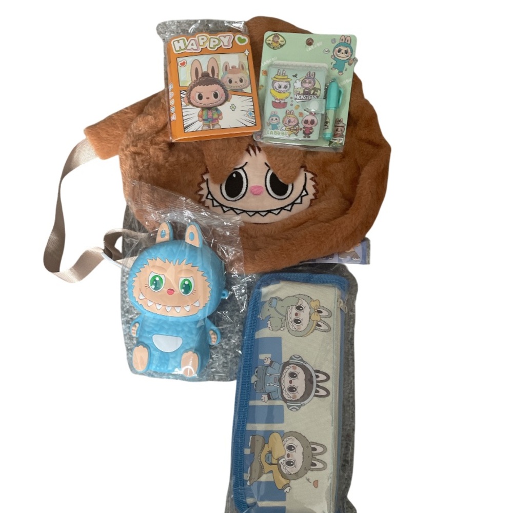 Cute Monster Stationery Set with Backpack